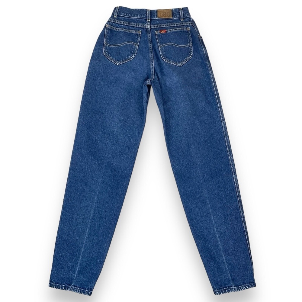 Lee Jeans Womens 7 (24x30) Vintage Blue Taper High Rise Pleated USA